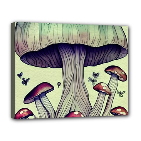 Toadstool Charm For Necromancy And Wizardry Canvas 14  X 11  (stretched) by GardenOfOphir