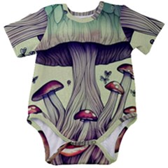 Toadstool Charm For Necromancy And Wizardry Baby Short Sleeve Bodysuit by GardenOfOphir