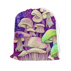 Glamourous Mushrooms For Enchantment And Spellwork Drawstring Pouch (2xl) by GardenOfOphir