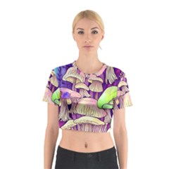 Glamourous Mushrooms For Enchantment And Spellwork Cotton Crop Top by GardenOfOphir