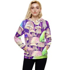 Glamourous Mushrooms For Enchantment And Spellwork Women s Lightweight Drawstring Hoodie