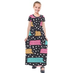 Arts Pattern Design Wallpaper Background Print Kids  Short Sleeve Maxi Dress by Ravend