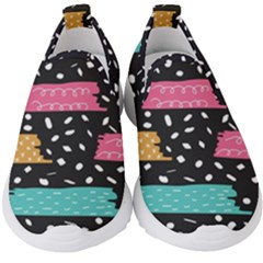 Arts Pattern Design Wallpaper Background Print Kids  Slip On Sneakers by Ravend