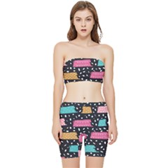 Arts Pattern Design Wallpaper Background Print Stretch Shorts And Tube Top Set by Ravend