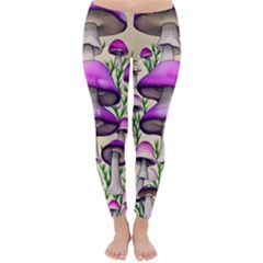 Black Magic Mushroom For Voodoo And Witchcraft Classic Winter Leggings by GardenOfOphir