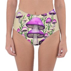 Black Magic Mushroom For Voodoo And Witchcraft Reversible High-waist Bikini Bottoms by GardenOfOphir