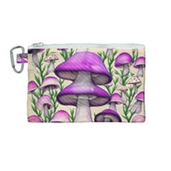 Black Magic Mushroom For Voodoo And Witchcraft Canvas Cosmetic Bag (medium) by GardenOfOphir