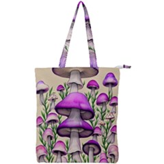 Black Magic Mushroom For Voodoo And Witchcraft Double Zip Up Tote Bag by GardenOfOphir