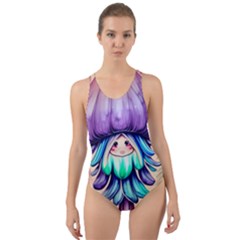 Psychedelic Mushroom For Sorcery And Theurgy Cut-out Back One Piece Swimsuit by GardenOfOphir