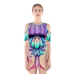 Psychedelic Mushroom For Sorcery And Theurgy Shoulder Cutout One Piece Dress by GardenOfOphir