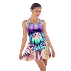 Psychedelic Mushroom For Sorcery And Theurgy Cotton Racerback Dress by GardenOfOphir