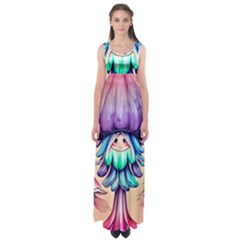 Psychedelic Mushroom For Sorcery And Theurgy Empire Waist Maxi Dress by GardenOfOphir