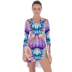 Psychedelic Mushroom For Sorcery And Theurgy Asymmetric Cut-out Shift Dress by GardenOfOphir