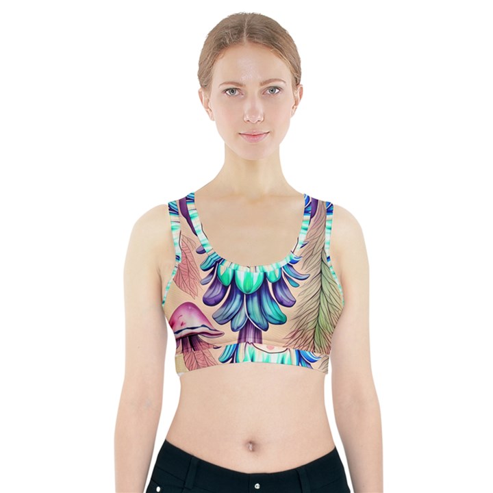 Psychedelic Mushroom For Sorcery And Theurgy Sports Bra With Pocket