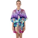 Psychedelic Mushroom For Sorcery And Theurgy Half Sleeve Satin Kimono  View1