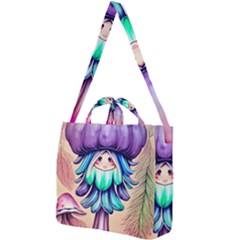 Psychedelic Mushroom For Sorcery And Theurgy Square Shoulder Tote Bag by GardenOfOphir