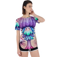 Psychedelic Mushroom For Sorcery And Theurgy Perpetual Short Sleeve T-shirt by GardenOfOphir