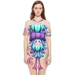 Psychedelic Mushroom For Sorcery And Theurgy Shoulder Frill Bodycon Summer Dress by GardenOfOphir