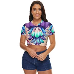 Psychedelic Mushroom For Sorcery And Theurgy Side Button Cropped Tee by GardenOfOphir