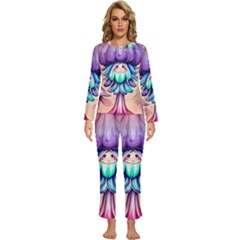 Psychedelic Mushroom For Sorcery And Theurgy Womens  Long Sleeve Lightweight Pajamas Set by GardenOfOphir