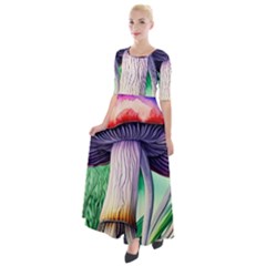 Prestidigitation And Legerdemain Half Sleeves Maxi Dress by GardenOfOphir