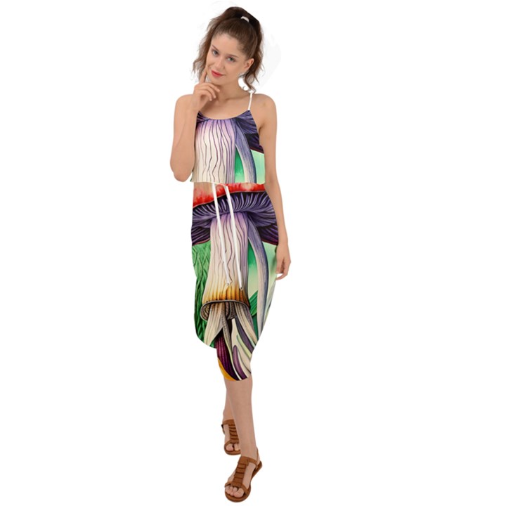 Prestidigitation And Legerdemain Waist Tie Cover Up Chiffon Dress