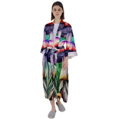 Prestidigitation And Legerdemain Maxi Satin Kimono by GardenOfOphir