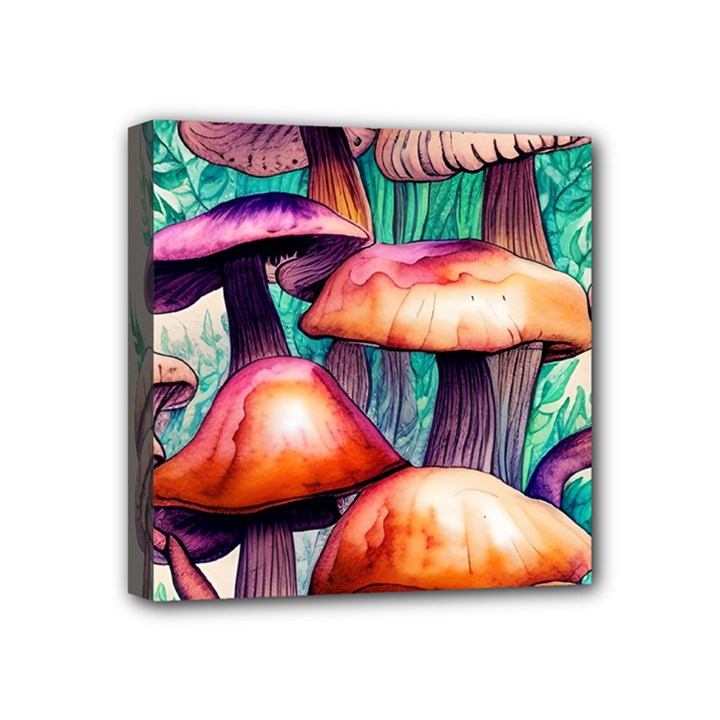 Charming Toadstool Mini Canvas 4  x 4  (Stretched)