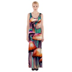 Charming Toadstool Thigh Split Maxi Dress by GardenOfOphir