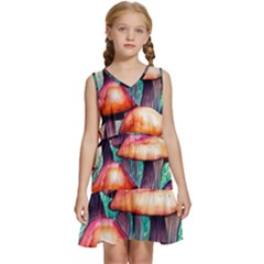 Charming Toadstool Kids  Sleeveless Tiered Mini Dress by GardenOfOphir