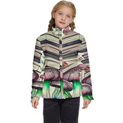 Necromancy Mushroom Kids  Puffer Bubble Jacket Coat by GardenOfOphir