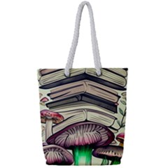 Necromancy Mushroom Full Print Rope Handle Tote (small) by GardenOfOphir