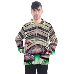 Necromancy Mushroom Men s Half Zip Pullover by GardenOfOphir