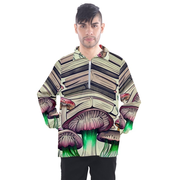 Necromancy Mushroom Men s Half Zip Pullover