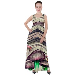 Necromancy Mushroom Empire Waist Velour Maxi Dress by GardenOfOphir