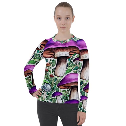 Magician s Conjuration Mushroom Women s Pique Long Sleeve Tee by GardenOfOphir