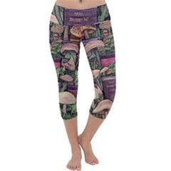 Spellbinding Mojo Mushroom Capri Yoga Leggings by GardenOfOphir