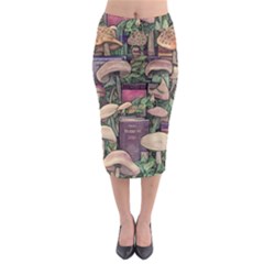 Spellbinding Mojo Mushroom Midi Pencil Skirt by GardenOfOphir