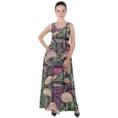 Spellbinding Mojo Mushroom Empire Waist Velour Maxi Dress by GardenOfOphir