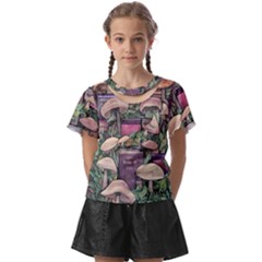 Spellbinding Mojo Mushroom Kids  Front Cut Tee by GardenOfOphir