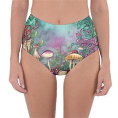 Enchanted Champignon Reversible High-waist Bikini Bottoms by GardenOfOphir