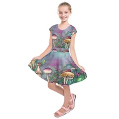 Enchanted Champignon Kids  Short Sleeve Dress by GardenOfOphir