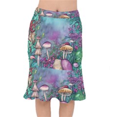 Enchanted Champignon Short Mermaid Skirt by GardenOfOphir