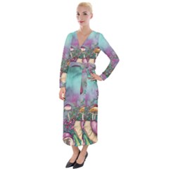 Enchanted Champignon Velvet Maxi Wrap Dress by GardenOfOphir