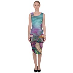 Enchanted Champignon Sleeveless Pencil Dress by GardenOfOphir