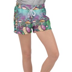 Enchanted Champignon Velour Lounge Shorts by GardenOfOphir