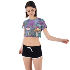 Enchanted Champignon Tie Back Short Sleeve Crop Tee by GardenOfOphir