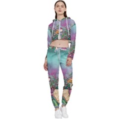 Enchanted Champignon Cropped Zip Up Lounge Set by GardenOfOphir