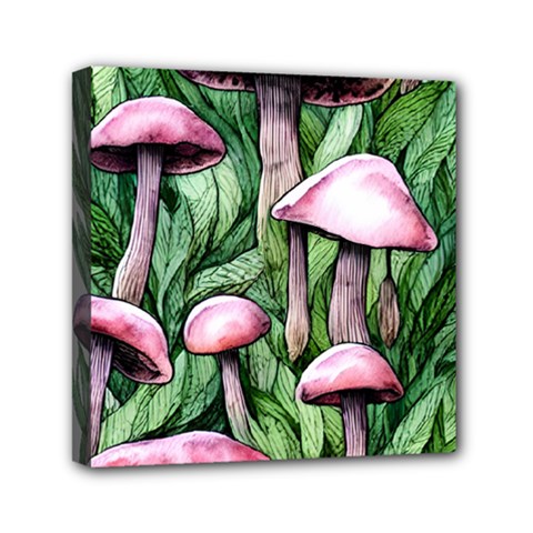 Charm Of The Toadstool Mini Canvas 6  X 6  (stretched) by GardenOfOphir