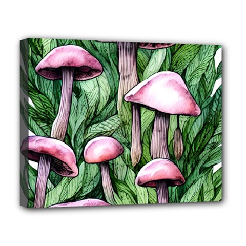 Charm Of The Toadstool Deluxe Canvas 20  X 16  (stretched) by GardenOfOphir